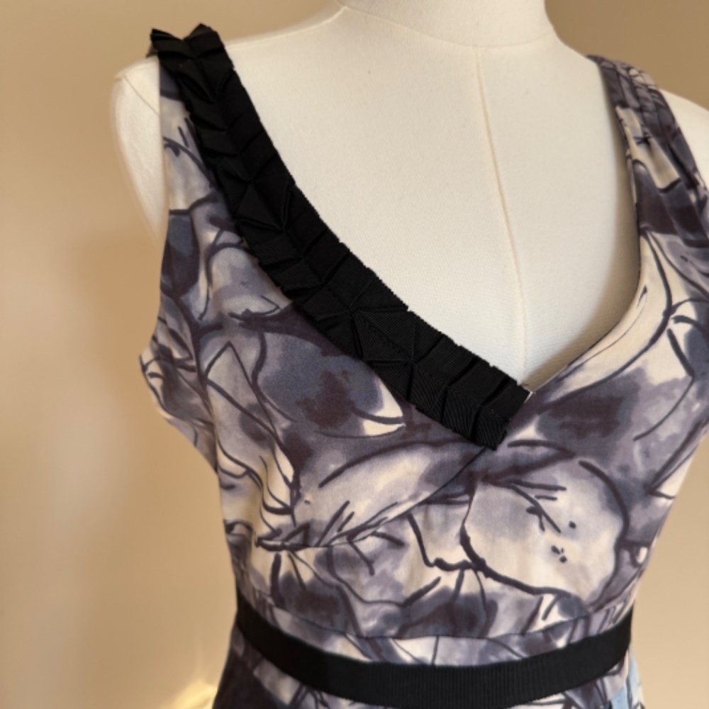 Anthropologie Moulinette Soeurs Indigo Blue Garden Watercolor Dress Size 2 - Picture 3 of 16